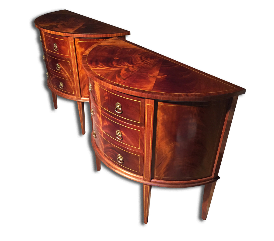 Mahogany Demilune Chests by Snow Woodworks