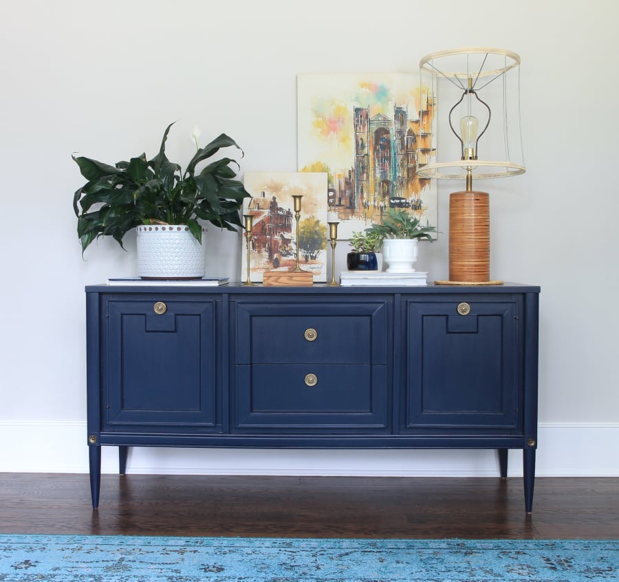 Coastal Blue Mid-Century Console
