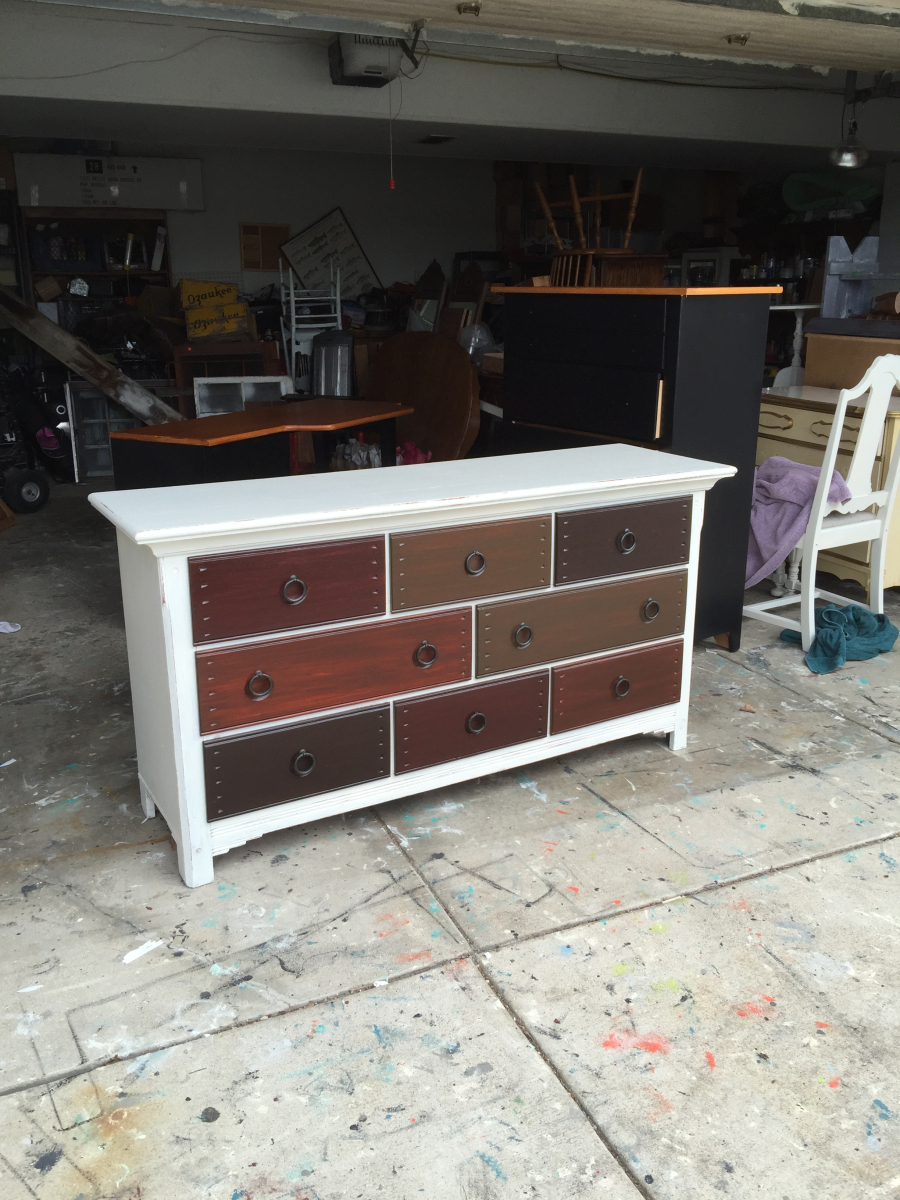 Stunning multi colored chest of drawers