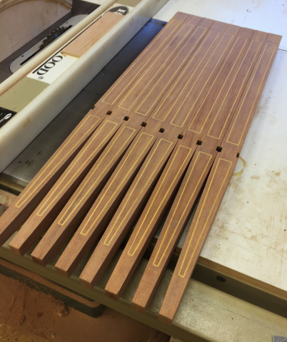 Set of Legs with Satinwood Inlay