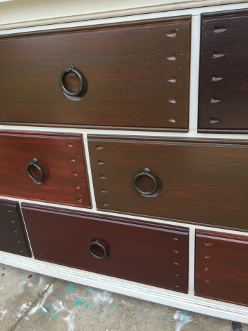 Stunning multi colored chest of drawers