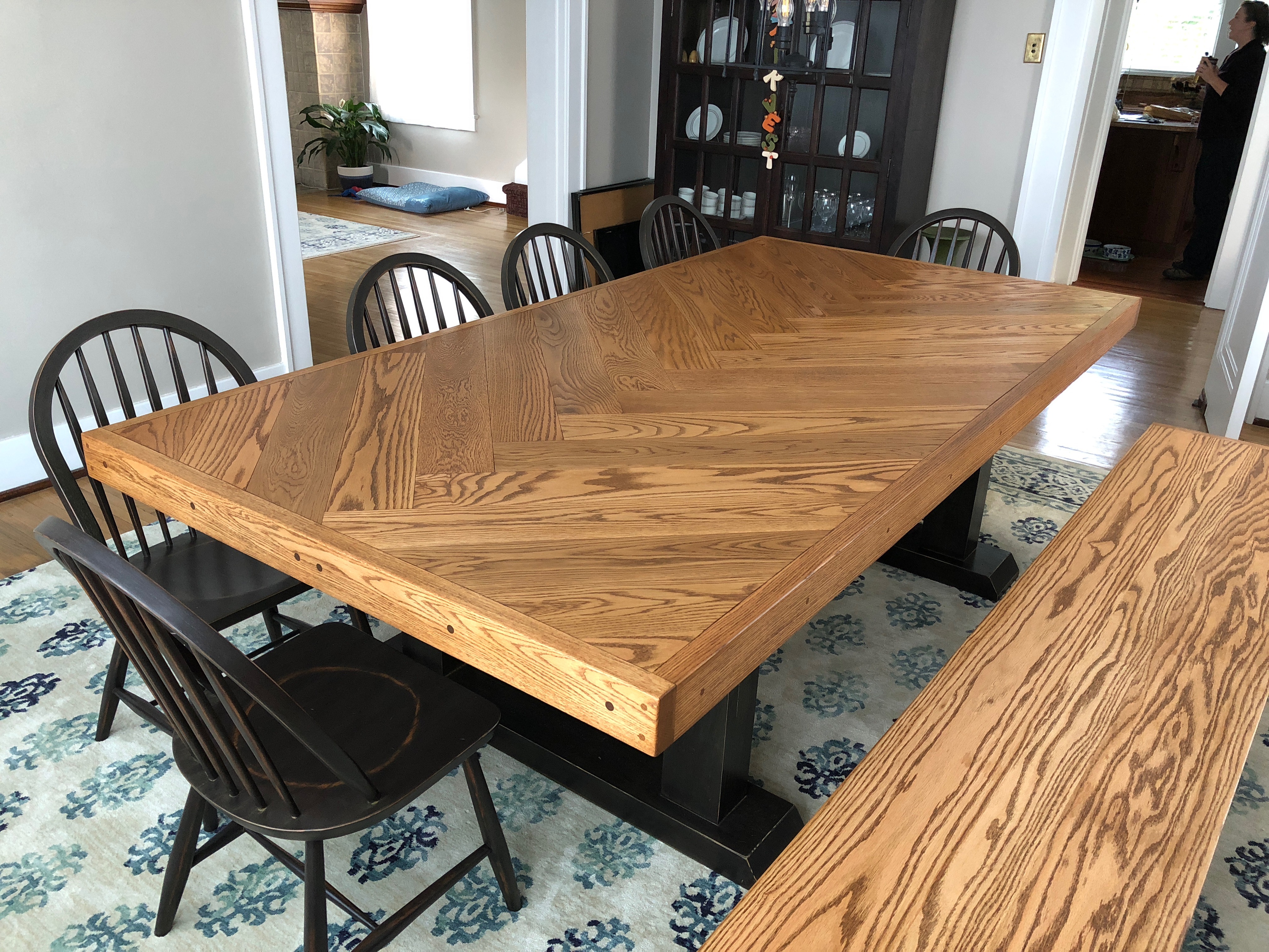 wood plank dining room table