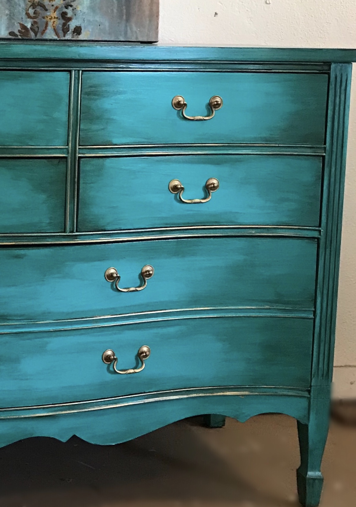 Turquoise and Gold Gilding combo | General Finishes 2018 Design Challenge