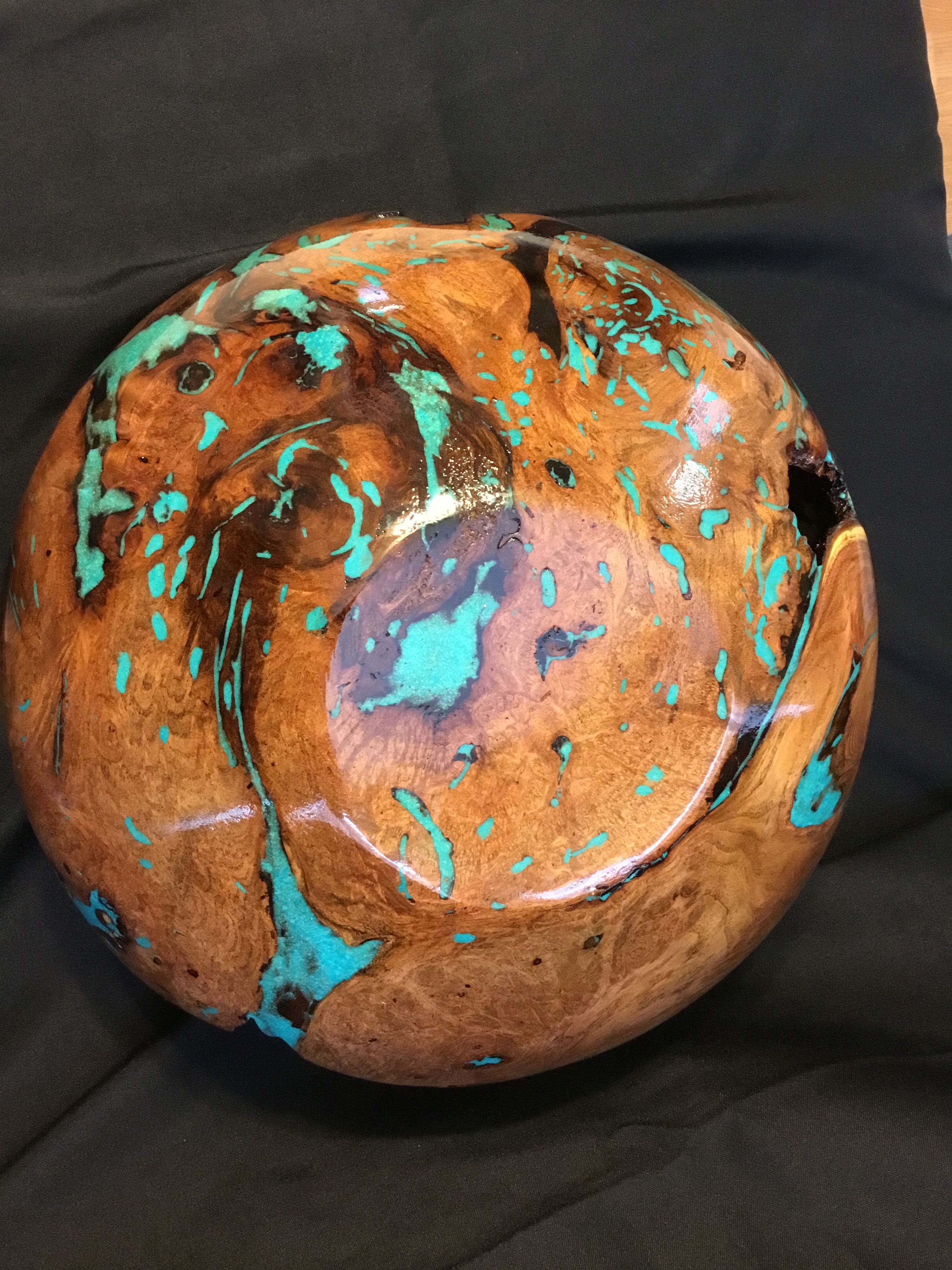 turquoise inlay mesquite bowl burl contest