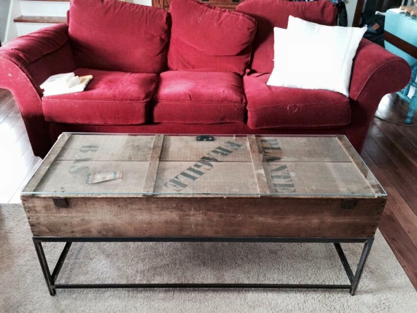 Shipping Crate Coffee Table : Rare Vintage Bread Shipping Crate Box by CountryAnthropology : His wife had wanted a wine crate coffee table for a very long time, and with her birthday coming up, he thought this was the perfect time.