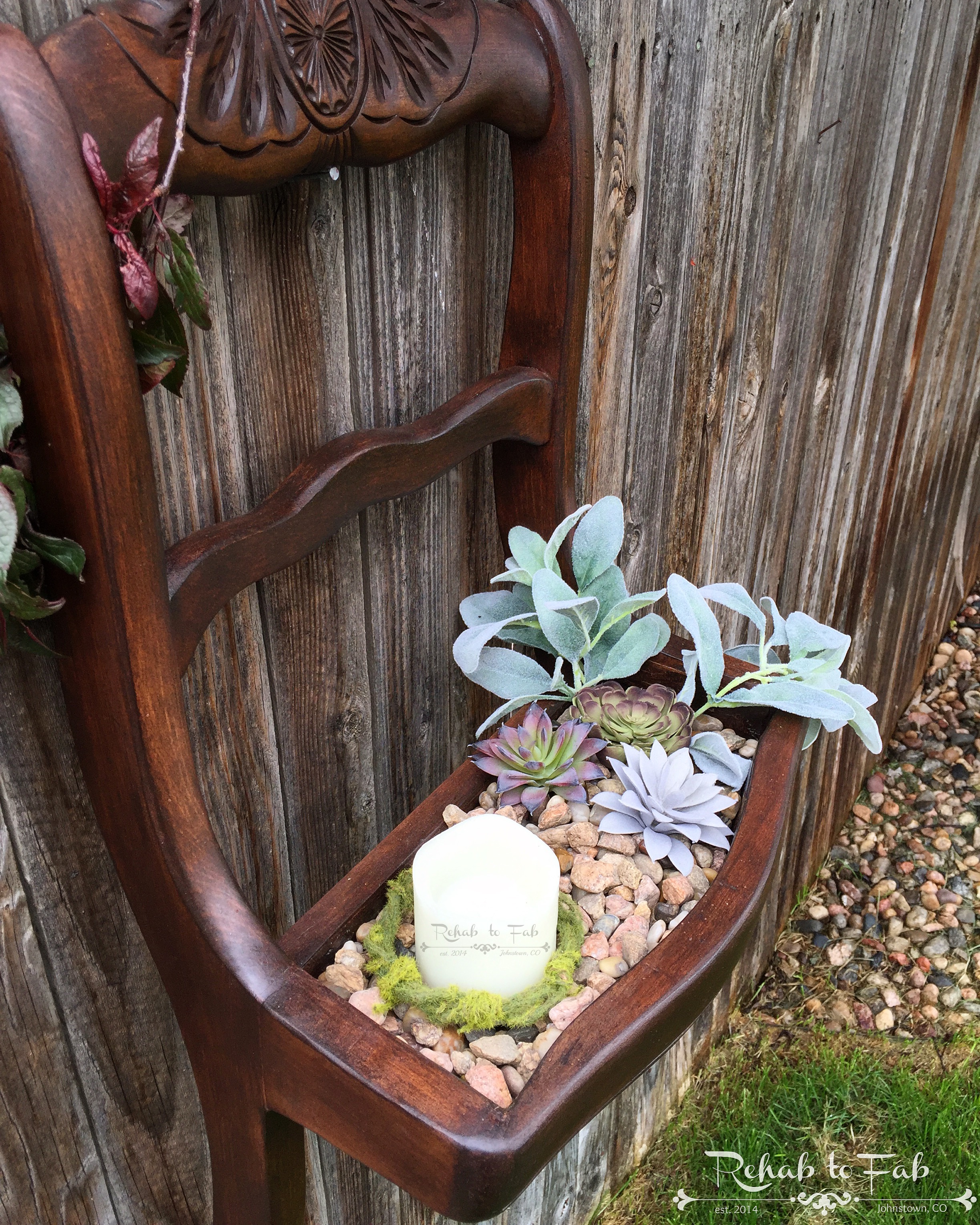 Broken chair turned Succulent Planter! General Finishes 