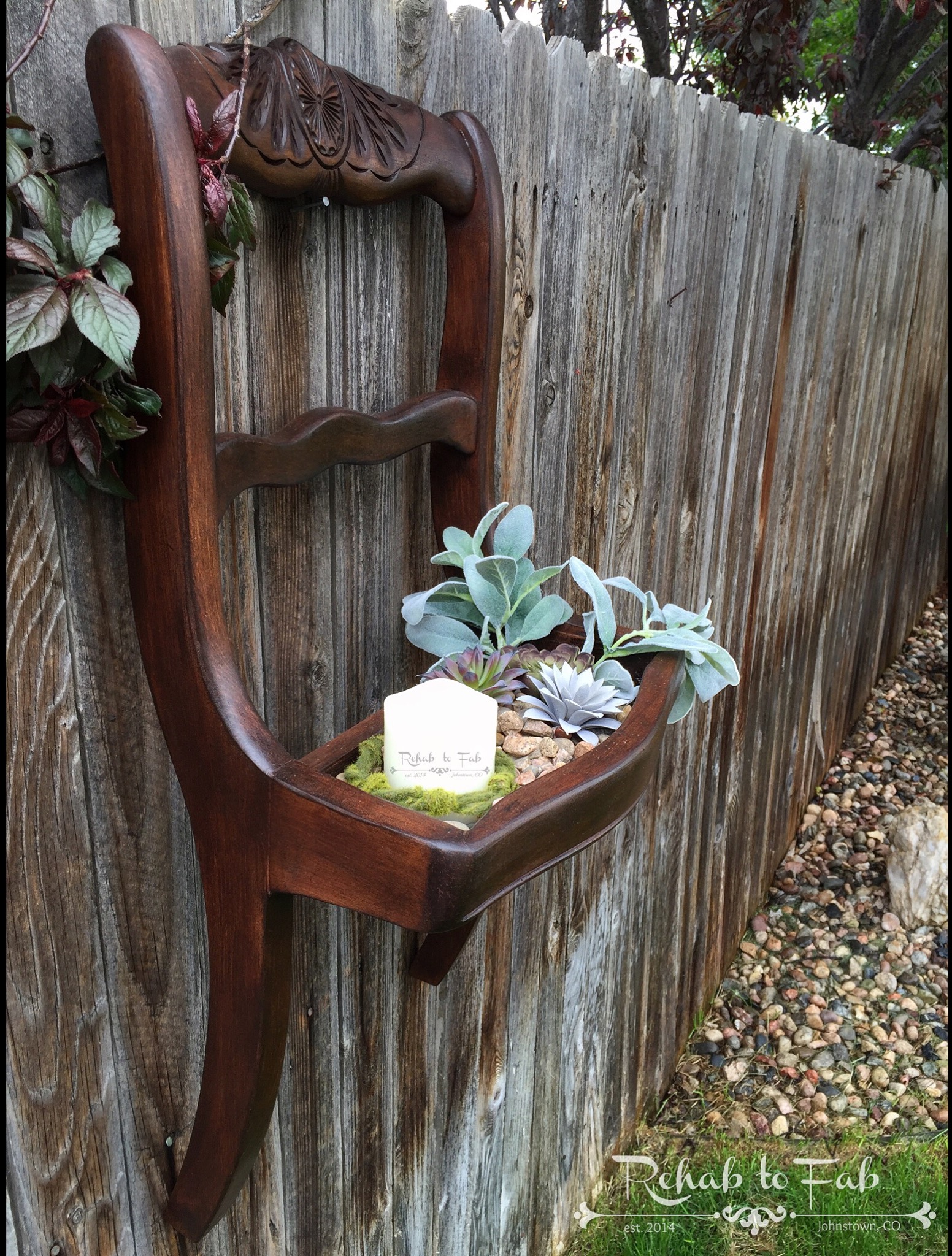 broken chair turned succulent planter! general finishes