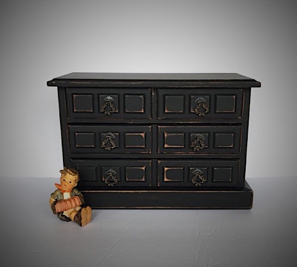 Aged Black Jewelry Box