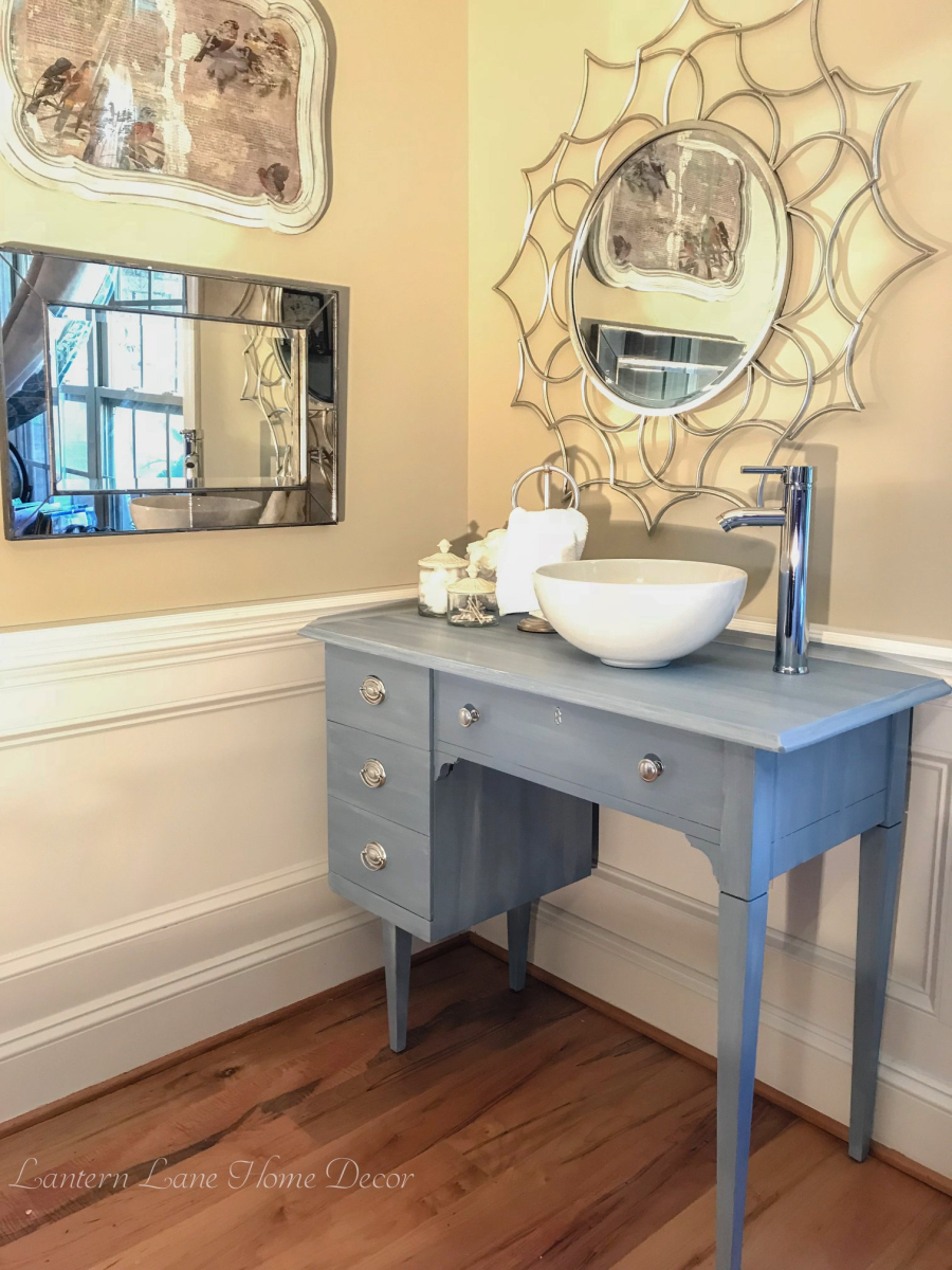 Sewing cabinet vessel sink