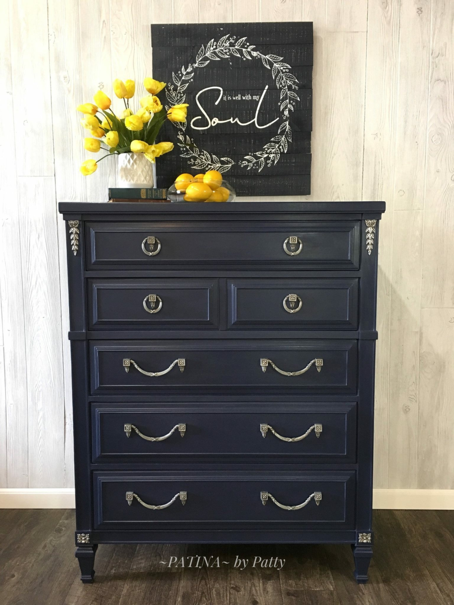 Regal navy blue dresser
