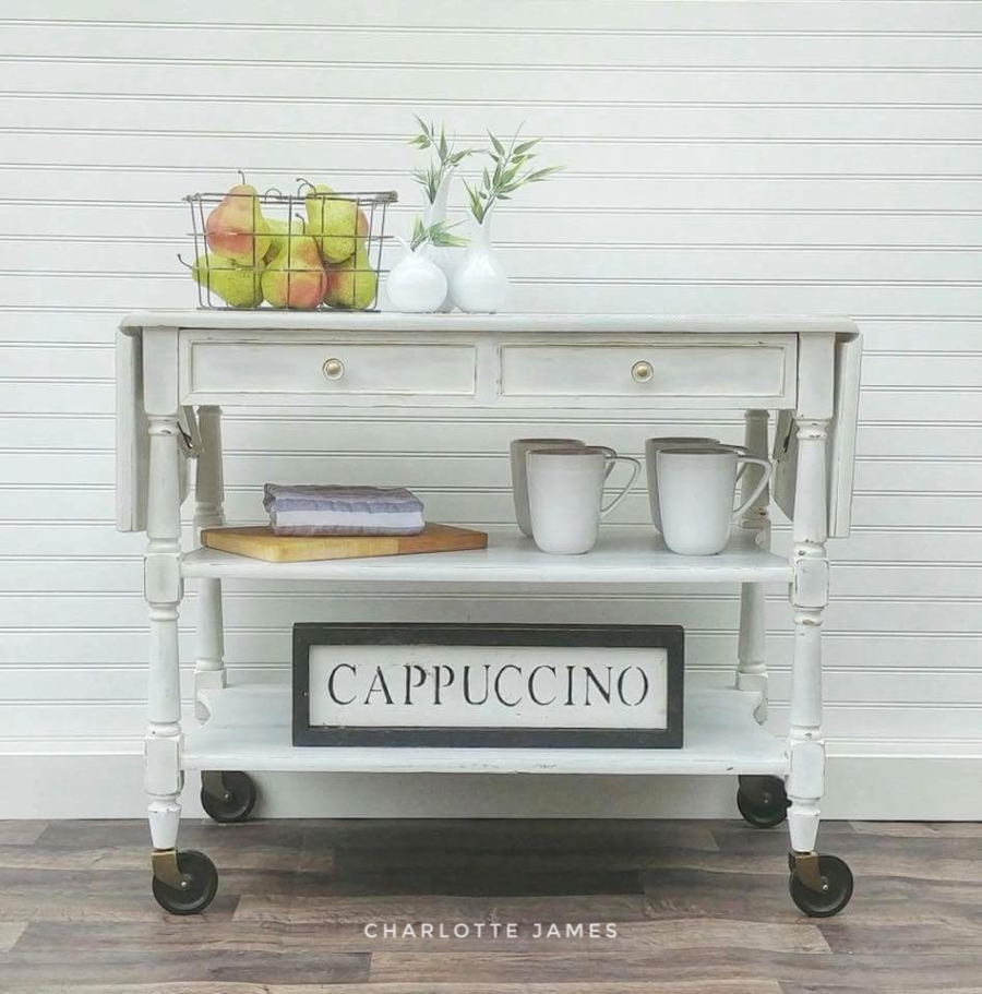 Farmhouse White Tea Cart