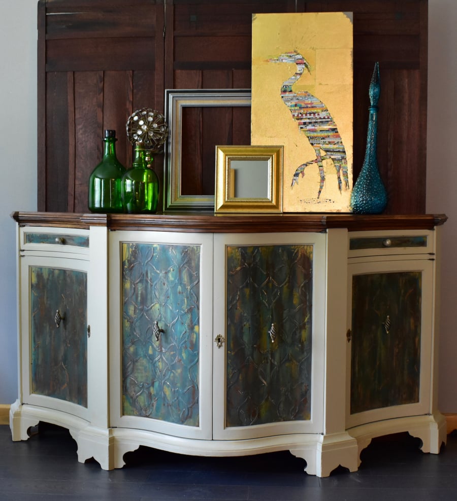 Glistening, waves of stencils, and a heron on the scene.