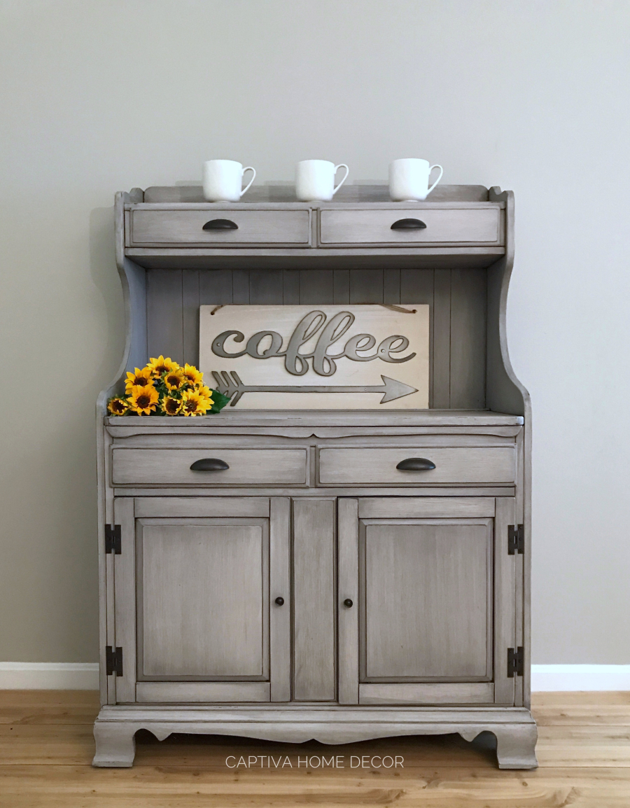 Smoky Gray Coffee Hutch