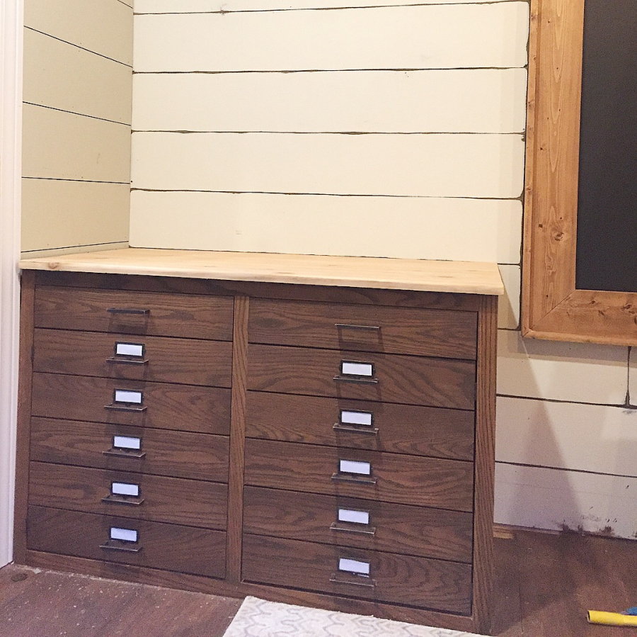 AFTER - WIth just some planks of Oak I made the doors look like drawers - along with lots of Walnut Gel Stain!