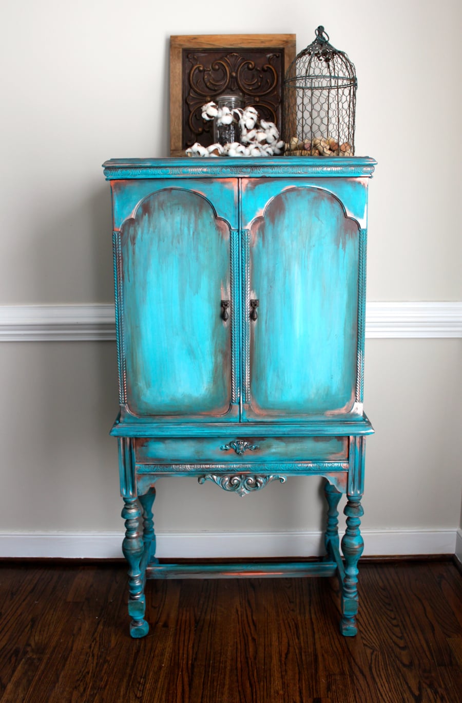 Antique Radio Cabinet to Pantry Cabinet with Shelf