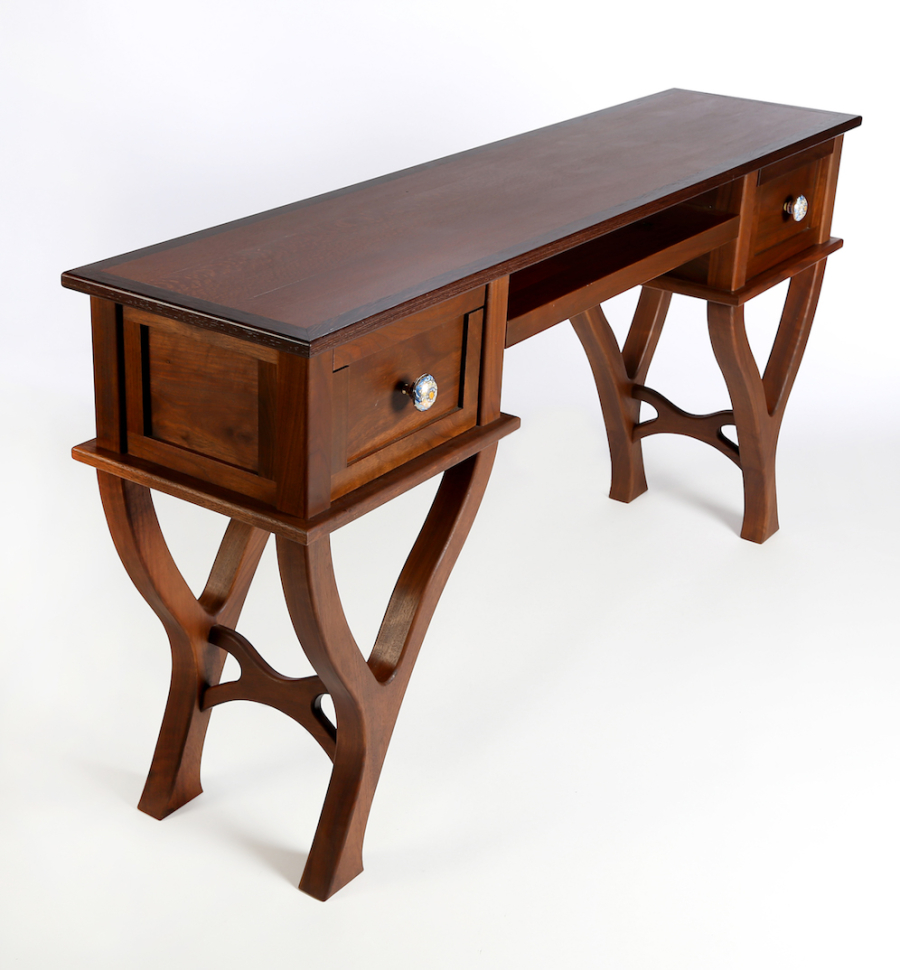 Custom Walnut Sofa/Computer Table Combo