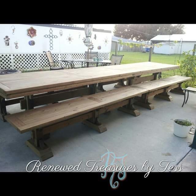 16 Foot Farmhouse Table And Benches General Finishes 2018 Design Contest Categories