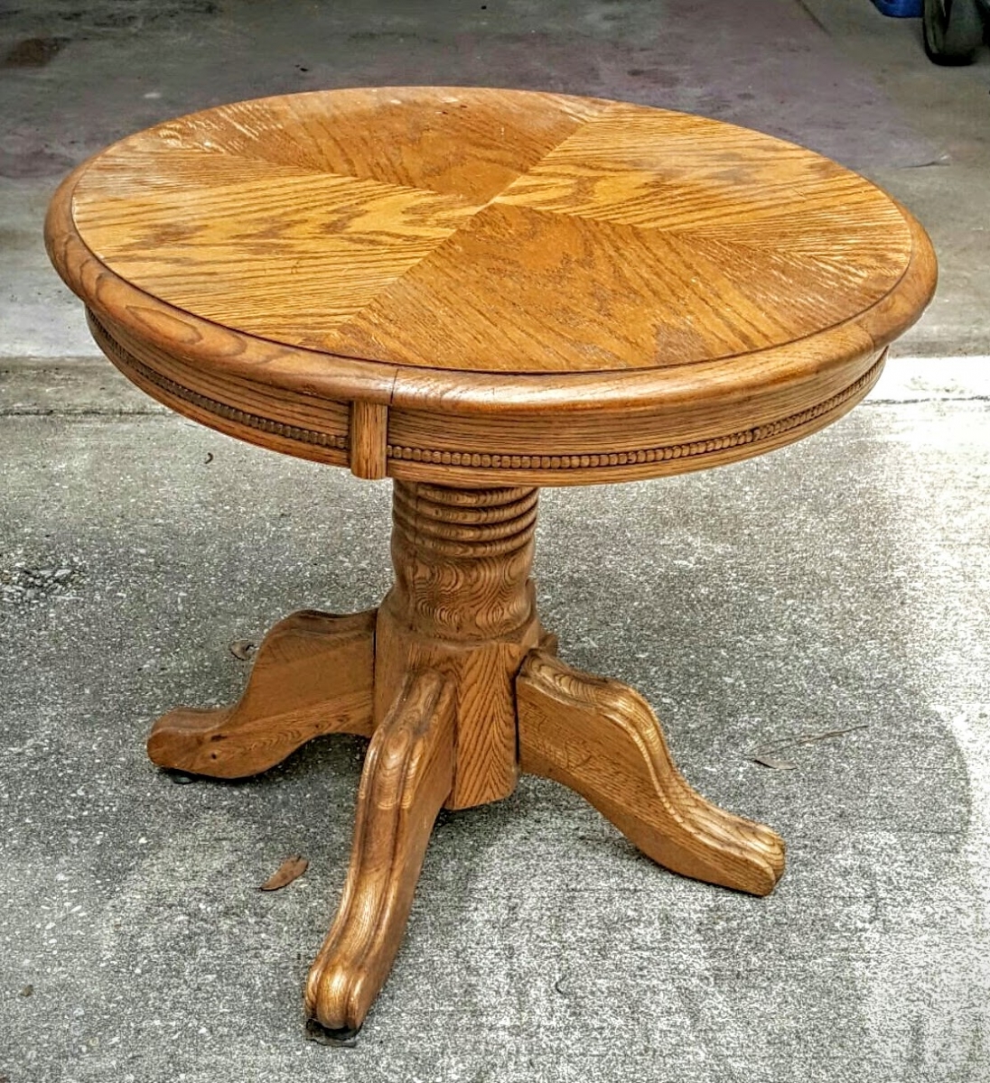 Round Oak Pedestal End Table General Finishes 2018 Design Challenge   VZM.IMG 20160721 152055 