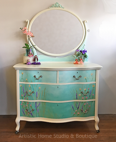 Beach Flowers Inspired Dresser