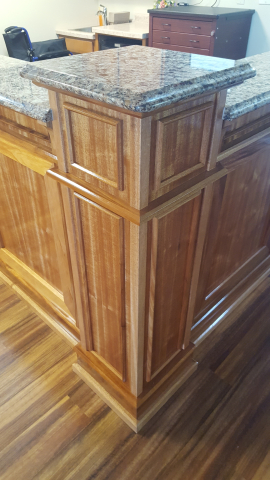 Corner piece with counter top installed