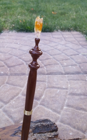 Torrefied Maple and Citrine Ballpoint Pen and Business Card Holder