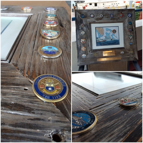 Retirement Plaque emblazoned with unit coins