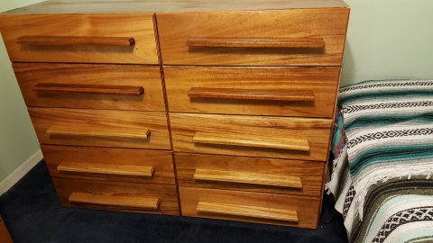 10 drawer Large African Mahogany Dresser.
