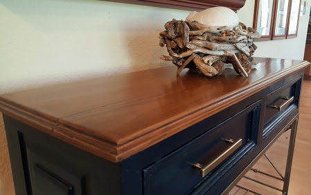 Mystic Seaport Blue Console Table