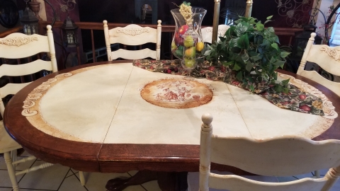 DANCING IN THE ORCHARD -- Country French Dining Set
