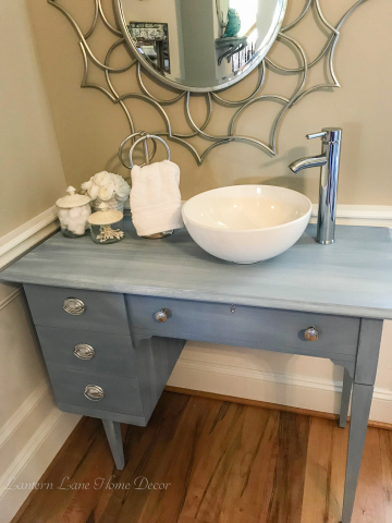Sewing cabinet vessel sink