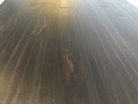 Kriger sliding barn door console: top detail