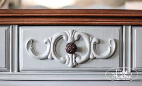 Persian Blue Dresser - Top Drawer Detail