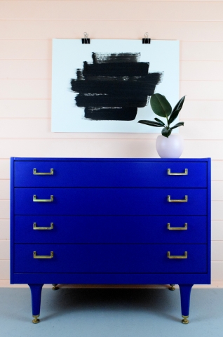 Mid Century G Plan done simple//klein blue all the way!