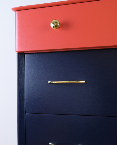 Deep coastal blue & persimmon dip dye dream