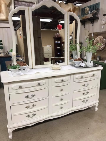 French Provincial Dresser & Mirror