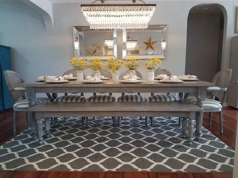 Our French Country Farmhouse Glam Florida DIning Room