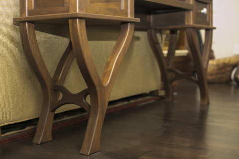 Legs: Custom Walnut Sofa/Computer Table Combo