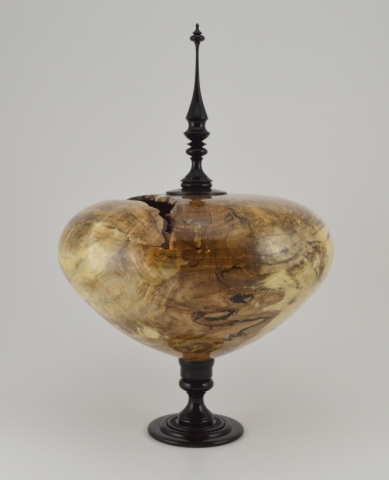 Hollow Vessel with Finial and Base