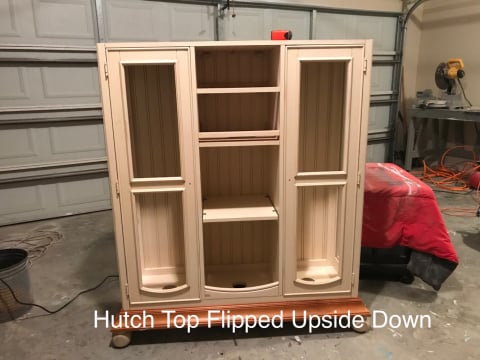 BEFORE: Hutch Top Flipped Upside Down