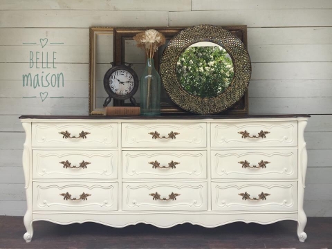 Antique White & Java Dresser