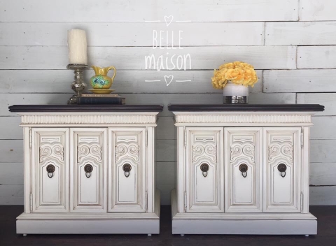 Glazed Antique White Nightstands