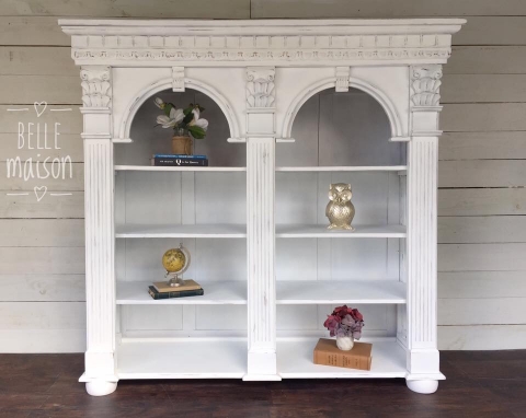 Snow White Hutch Turned Bookshelf