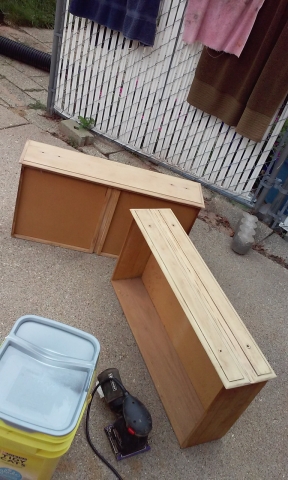 Sanding the door fronts