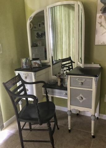 Vintage vanity and chair