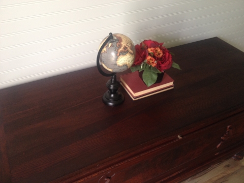 Custom blend of Vintage Cherry and Medium Brown dye stains