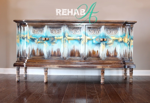 REHABArt's "Abstract Gold Leaf" finish