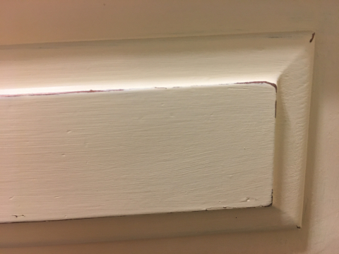 Some light distressing for that farmhouse feel.
