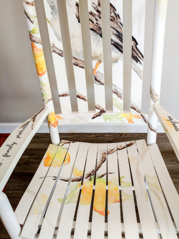 The seat area of the rocker