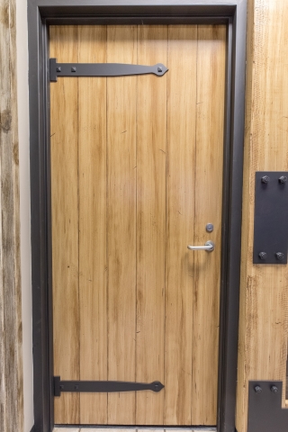 Refinished and Distressed Solid Core Oak Office Door (Handle to be Replaced with Black)