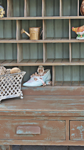 Antique Mail Sorter, cubbies
